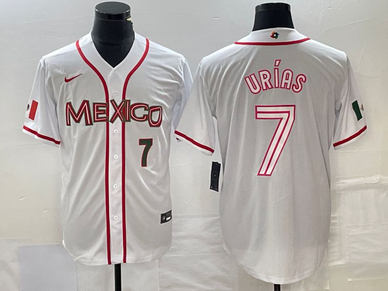 Men 2023 World Cub Mexico #7 Urias White Nike MLB Jersey54->more jerseys->MLB Jersey